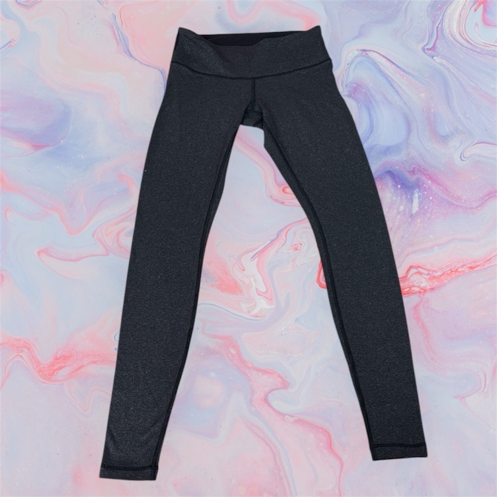 lululemon athletica Charcoal Black Grey High-Rise Leggings VGUC sz 4